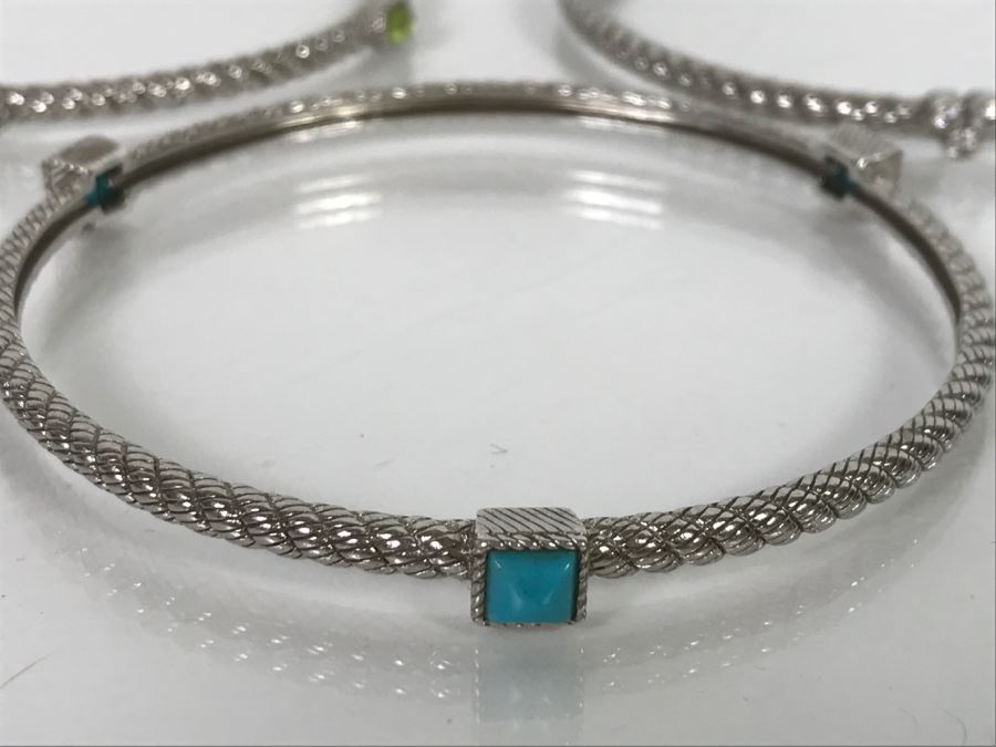 Set Of (3) Judith Ripka Sterling Silver Bracelets 46g TW [Photo 5]