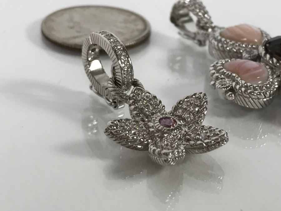 Pair Of Judith Ripka Sterling Silver Pendants 21.9g [Photo 13]