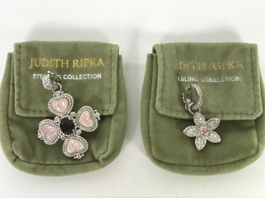 Pair Of Judith Ripka Sterling Silver Pendants 21.9g [Photo 19]