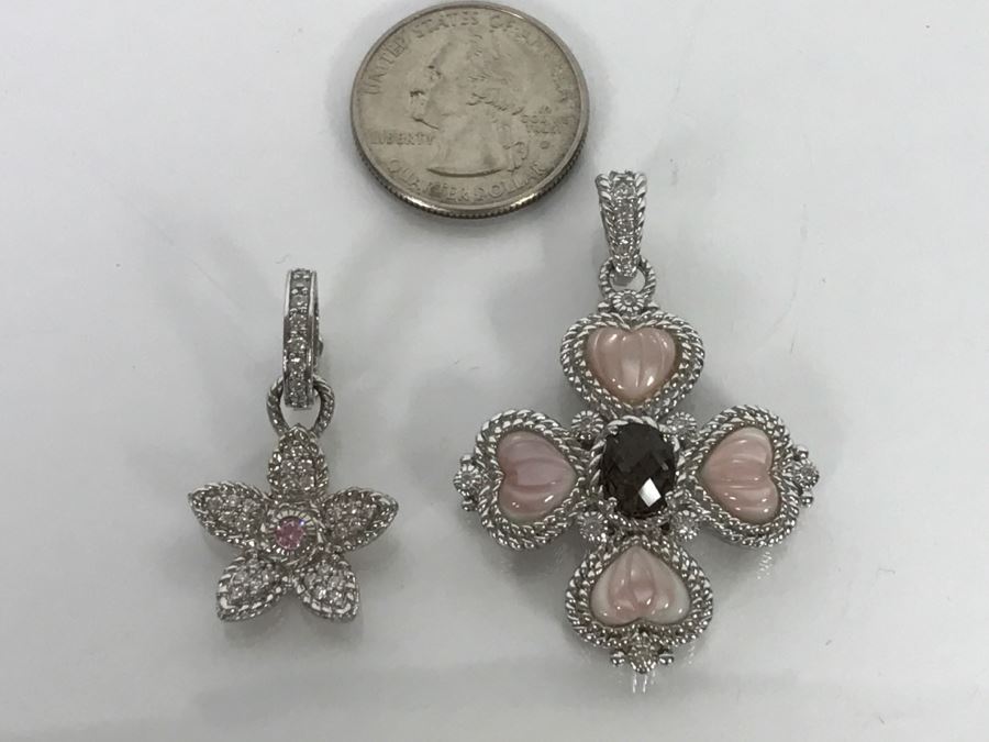 Pair Of Judith Ripka Sterling Silver Pendants 21.9g [Photo 2]