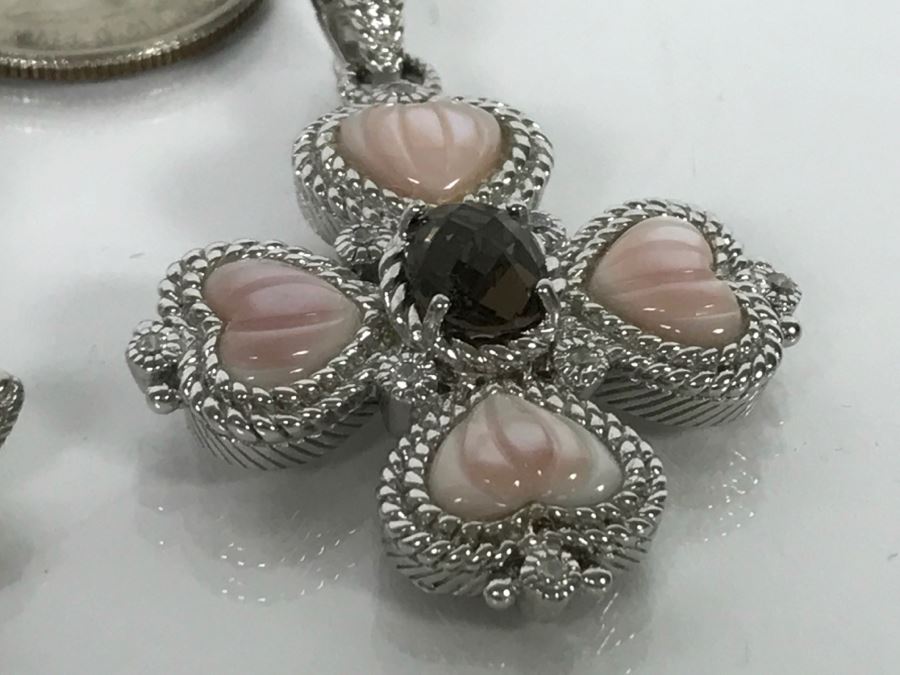 Pair Of Judith Ripka Sterling Silver Pendants 21.9g [Photo 6]