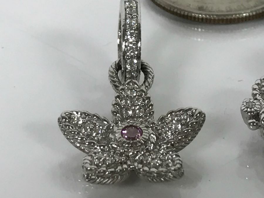 Pair Of Judith Ripka Sterling Silver Pendants 21.9g [Photo 10]