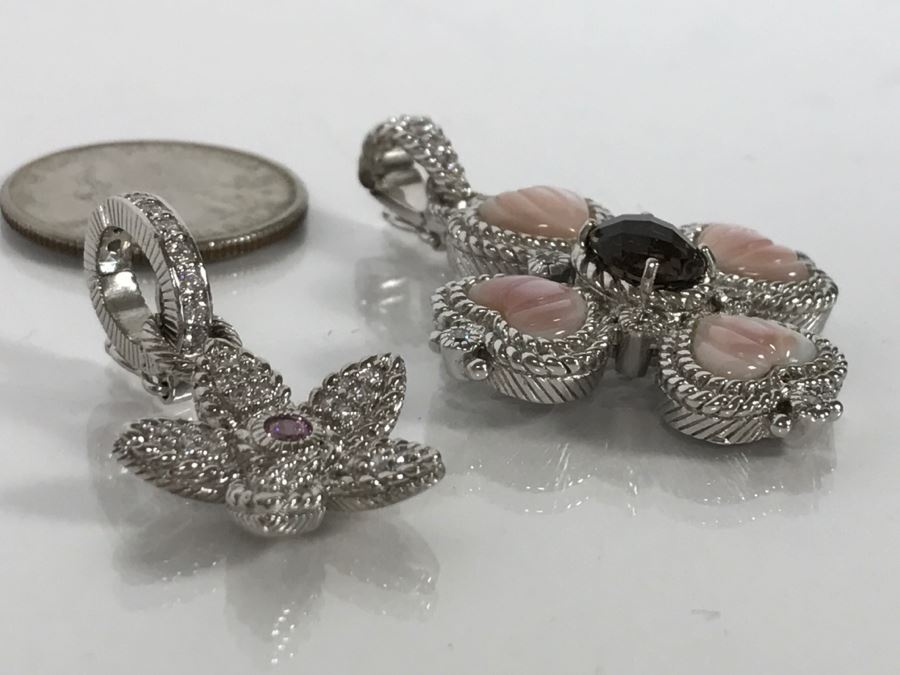 Pair Of Judith Ripka Sterling Silver Pendants 21.9g [Photo 12]