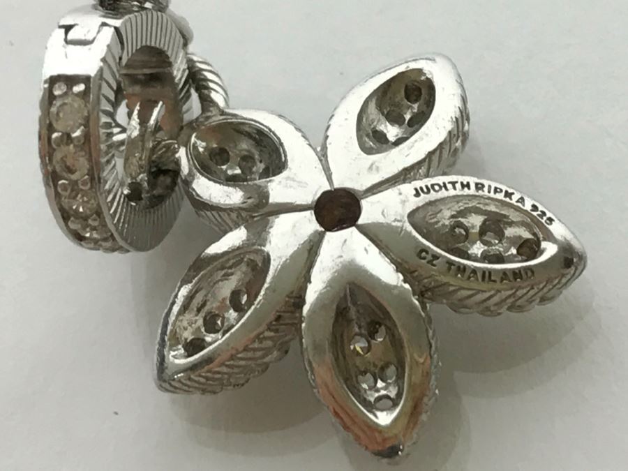 Pair Of Judith Ripka Sterling Silver Pendants 21.9g [Photo 17]