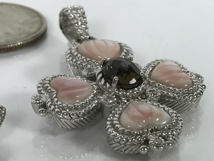 Pair Of Judith Ripka Sterling Silver Pendants 21.9g [Photo 7]