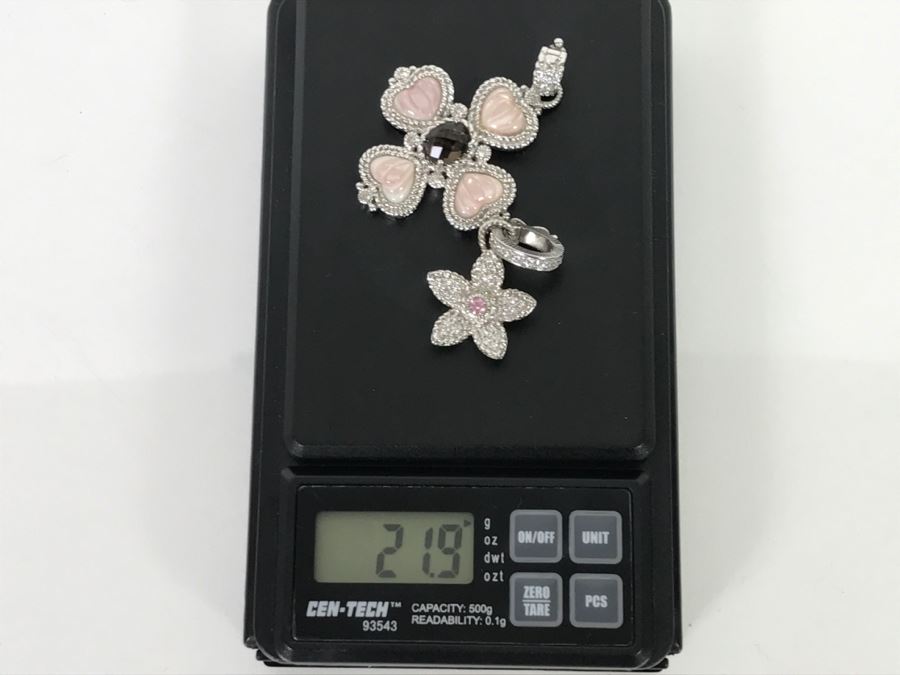 Pair Of Judith Ripka Sterling Silver Pendants 21.9g [Photo 18]