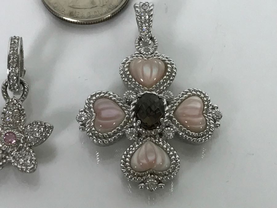 Pair Of Judith Ripka Sterling Silver Pendants 21.9g [Photo 4]