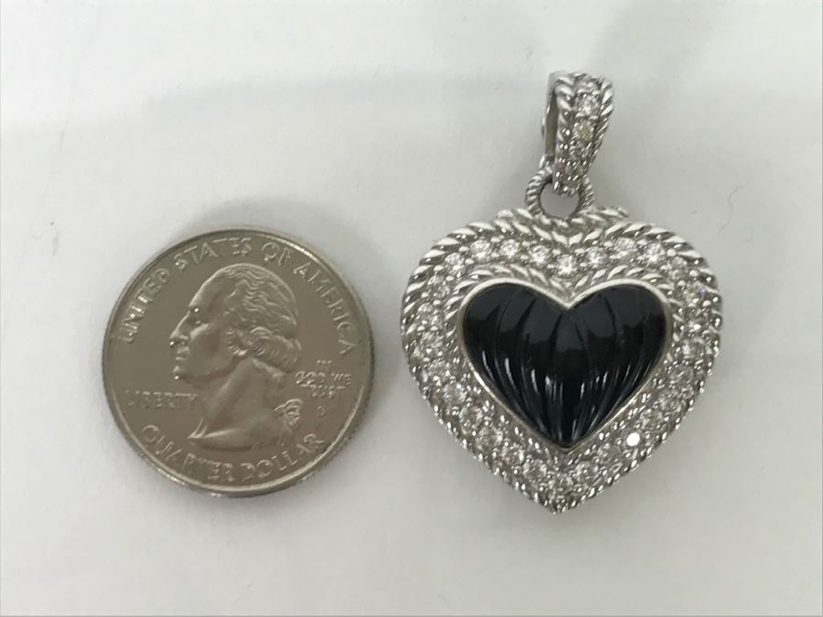 Judith Ripka Sterling Silver Heart Pendant 14.9g [Photo 2]