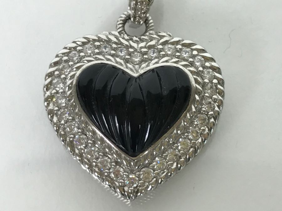 Judith Ripka Sterling Silver Heart Pendant 14.9g