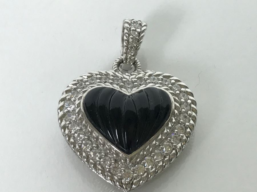Judith Ripka Sterling Silver Heart Pendant 14.9g [Photo 6]