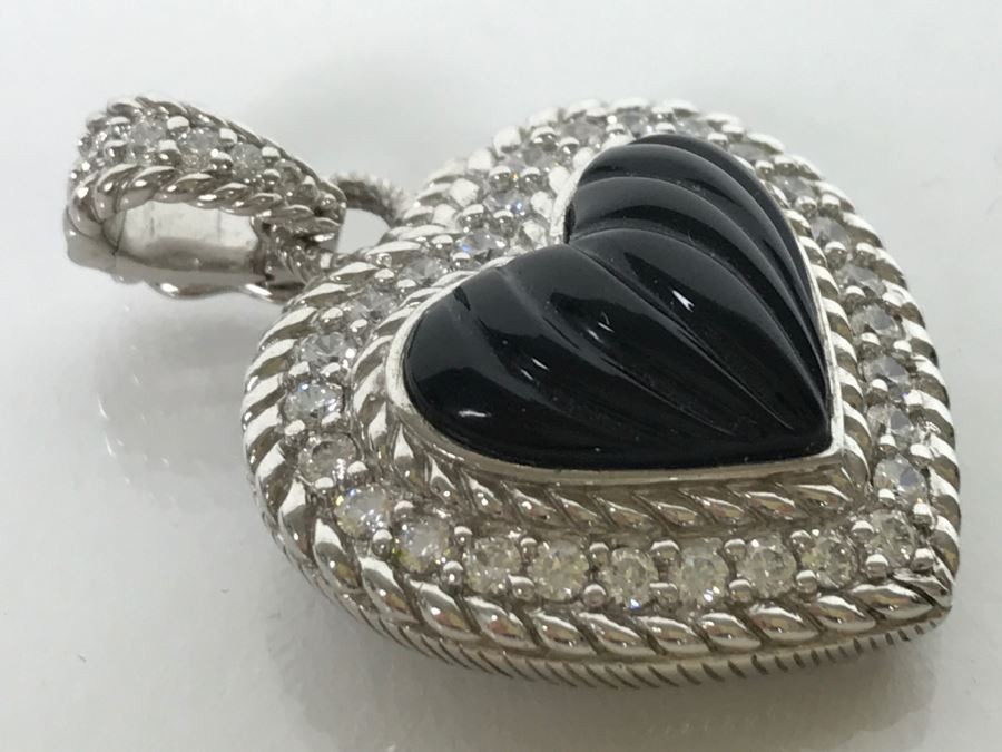 Judith Ripka Sterling Silver Heart Pendant 14.9g [Photo 8]