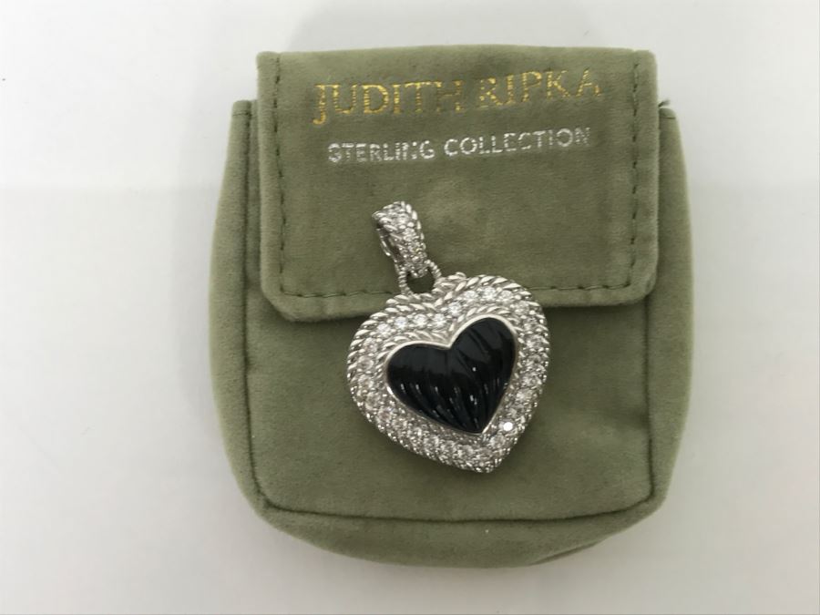 Judith Ripka Sterling Silver Heart Pendant 14.9g