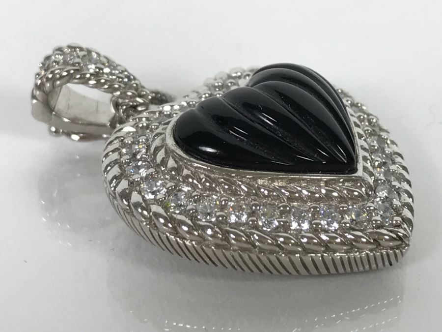 Judith Ripka Sterling Silver Heart Pendant 14.9g [Photo 7]
