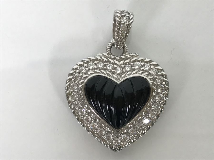 Judith Ripka Sterling Silver Heart Pendant 14.9g [Photo 3]