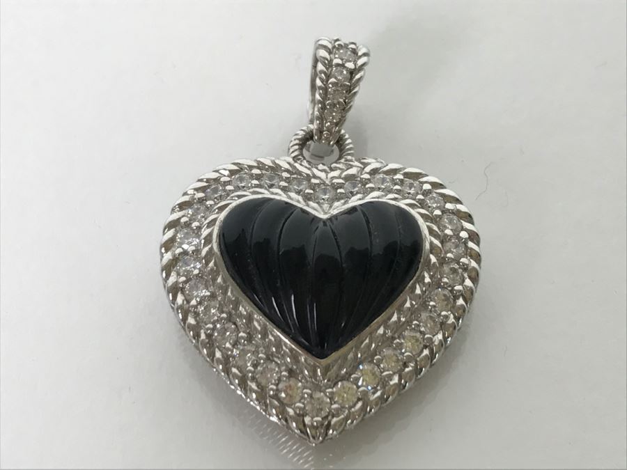 Judith Ripka Sterling Silver Heart Pendant 14.9g [Photo 4]