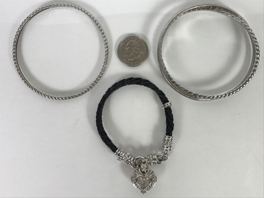 Set Of (3) Judith Ripka Sterling Silver Bracelets 75.4g TW [Photo 15]