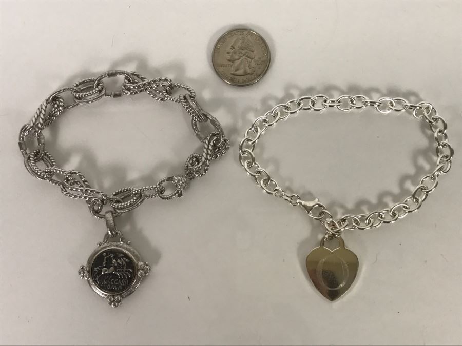 Pair Of Sterling Silver Bracelets 60.7g TW [Photo 2]
