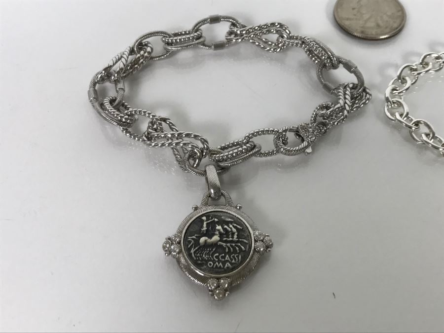 Pair Of Sterling Silver Bracelets 60.7g TW [Photo 3]