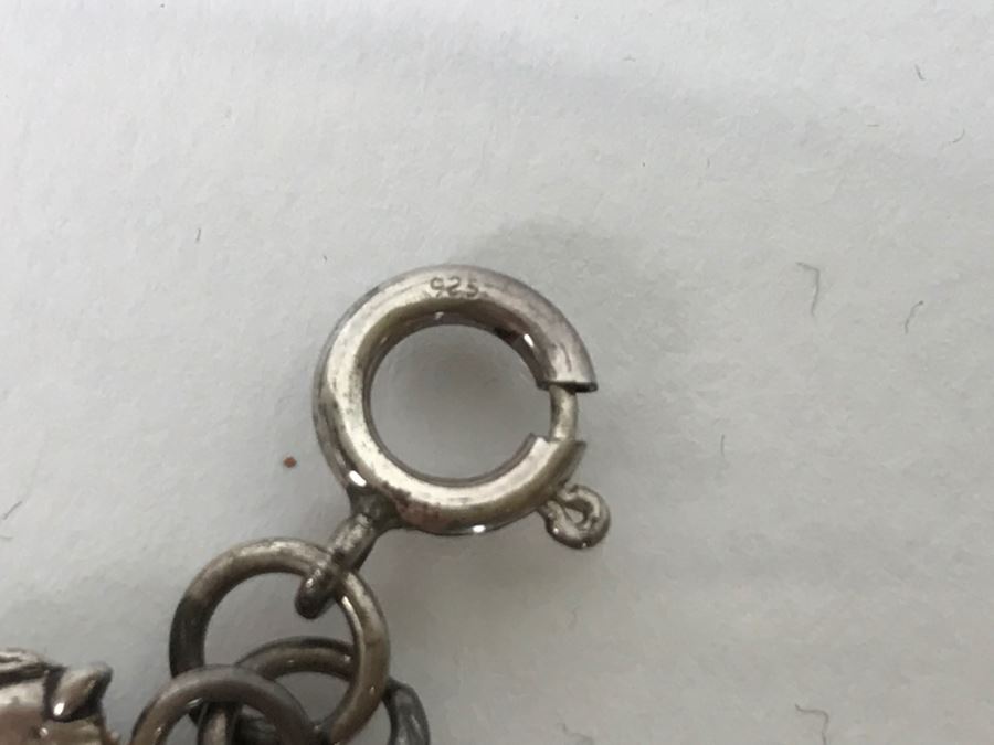 Pair Of Sterling Silver Charm Bracelets One With Hearts, One With Horses 64.7g [Photo 7]