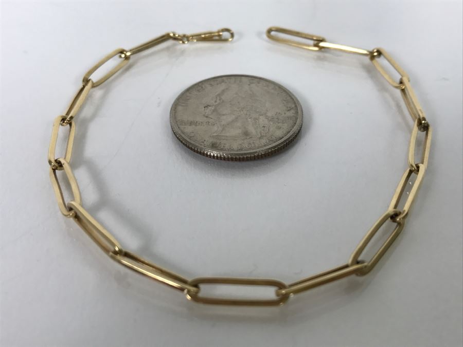 14K Yellow Gold Link Bracelet 4.7g [Photo 1]