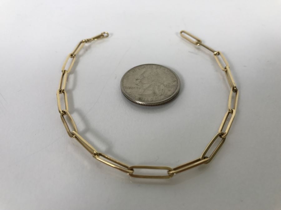 14K Yellow Gold Link Bracelet 4.7g [Photo 2]