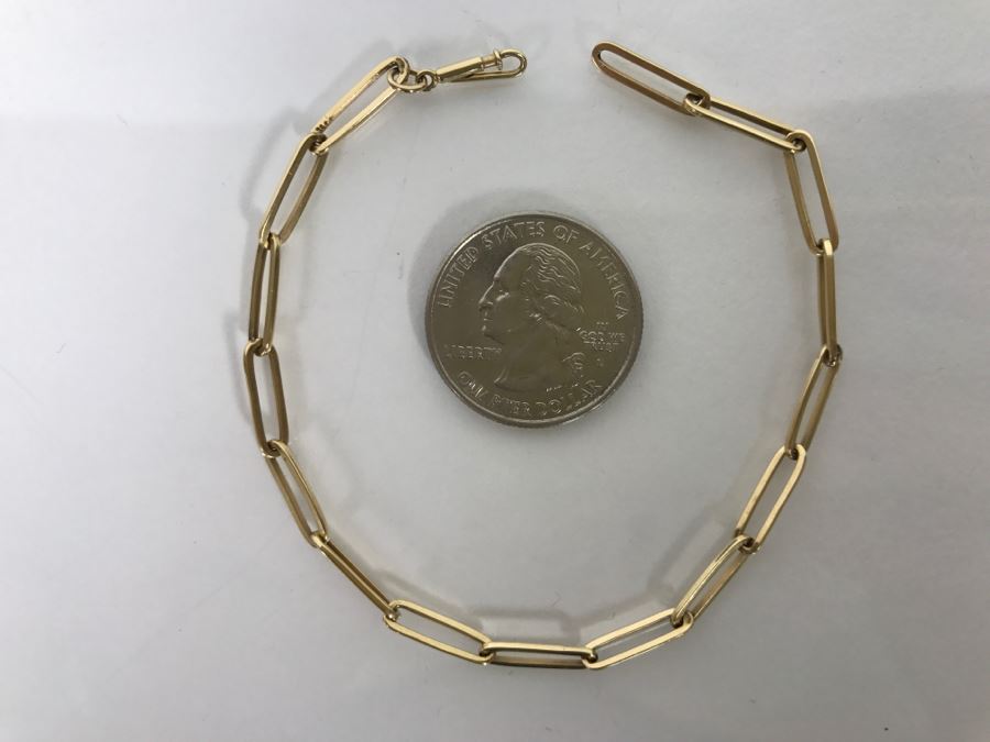 14K Yellow Gold Link Bracelet 4.7g [Photo 3]