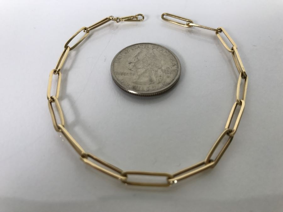 14K Yellow Gold Link Bracelet 4.7g [Photo 4]