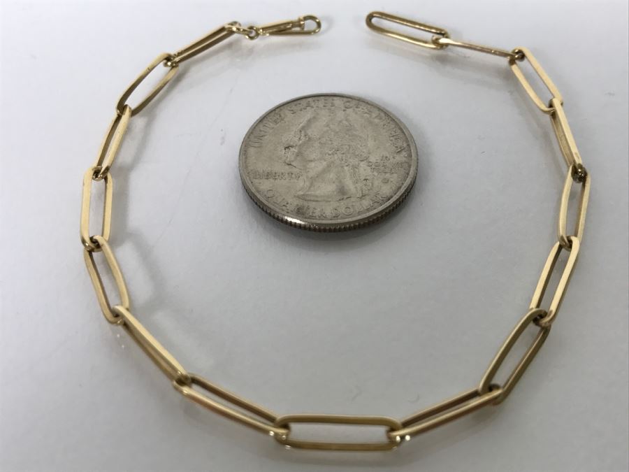 14K Yellow Gold Link Bracelet 4.7g [Photo 6]