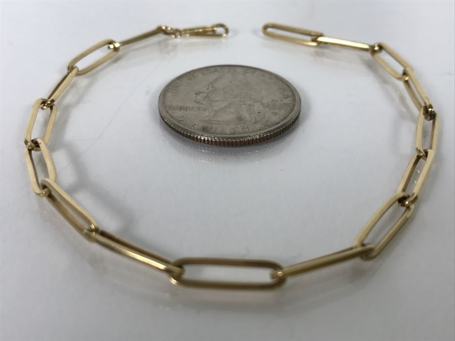 14K Yellow Gold Link Bracelet 4.7g [Photo 5]