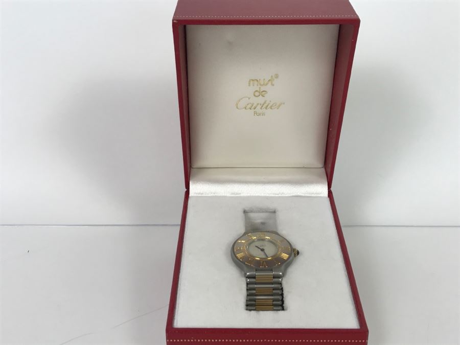 Ladies Cartier Must De Montres 21 Watch With Case Estimate $1,600 [Photo 10]