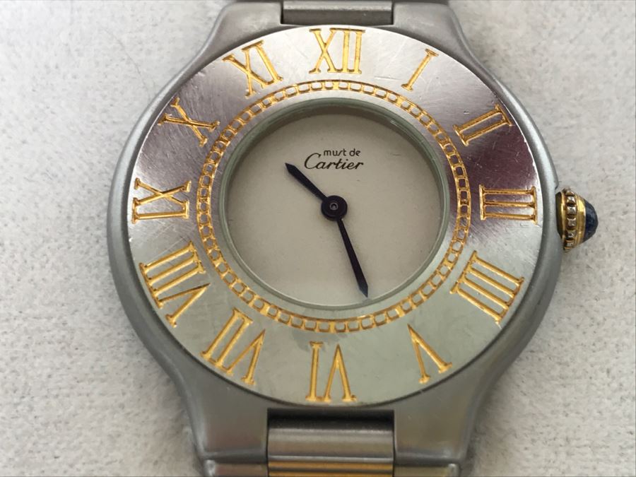 Ladies Cartier Must De Montres 21 Watch With Case Estimate $1,600 [Photo 3]