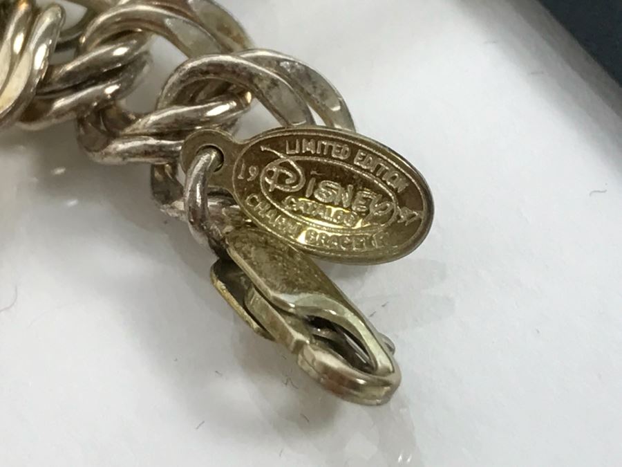 Disney Limited Edition Sterling Silver Mickey Mouse Progression Charm Bracelet 'Sorcerer's Apprentice' 46.9g With Cert And Case [Photo 9]