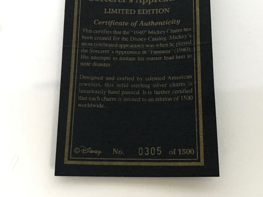 Disney Limited Edition Sterling Silver Mickey Mouse Progression Charm Bracelet 'Sorcerer's Apprentice' 46.9g With Cert And Case [Photo 13]