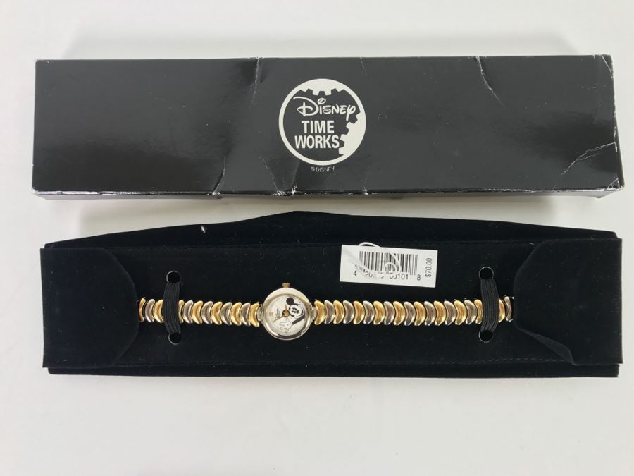 Disney Time Works Mickey Mouse Watch In Box Retails $70 [Photo 1]
