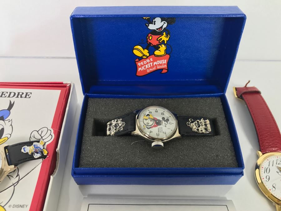 Collection Of (4) Character Watches: Donald Duck Pedre, Mickey Mouse Pedre, Minnie Mouse Pedre And Lorus Minnie Mouse Watch [Photo 6]