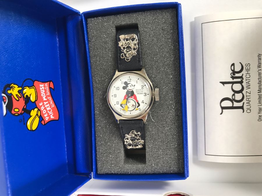 Collection Of (4) Character Watches: Donald Duck Pedre, Mickey Mouse Pedre, Minnie Mouse Pedre And Lorus Minnie Mouse Watch [Photo 8]
