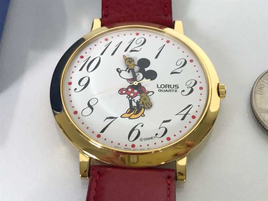 Collection Of (4) Character Watches: Donald Duck Pedre, Mickey Mouse Pedre, Minnie Mouse Pedre And Lorus Minnie Mouse Watch [Photo 19]