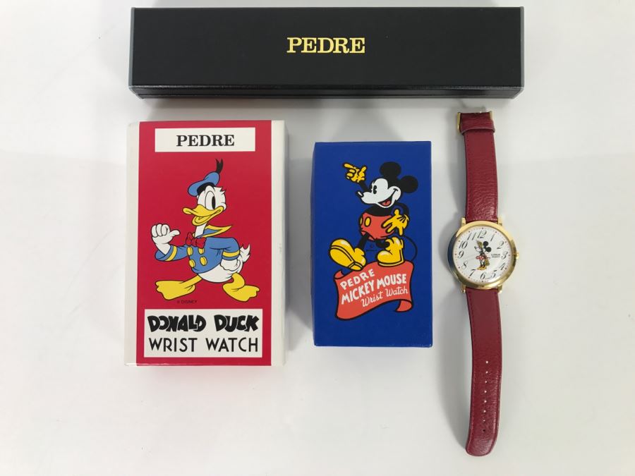 Collection Of (4) Character Watches: Donald Duck Pedre, Mickey