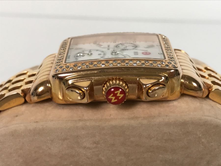 MICHELE Luxury Diamond DECO Chronograph Ladies Watch 71-6000 108 Individually Set White Diamonds 0.6 Carot TW Retails $1,495 [Photo 10]