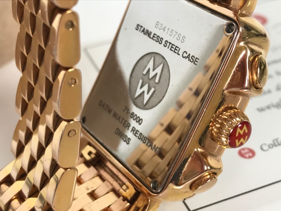 MICHELE Luxury Diamond DECO Chronograph Ladies Watch 71-6000 108 Individually Set White Diamonds 0.6 Carot TW Retails $1,495 [Photo 13]