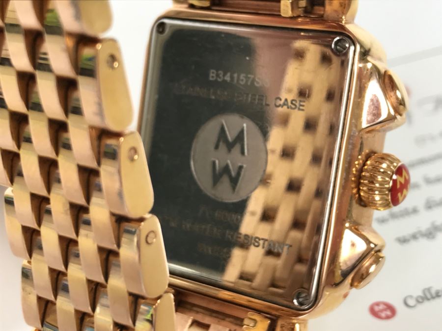 MICHELE Luxury Diamond DECO Chronograph Ladies Watch 71-6000 108 Individually Set White Diamonds 0.6 Carot TW Retails $1,495 [Photo 11]