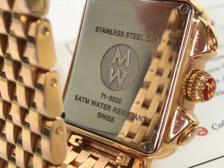 MICHELE Luxury Diamond DECO Chronograph Ladies Watch 71-6000 108 Individually Set White Diamonds 0.6 Carot TW Retails $1,495 [Photo 12]