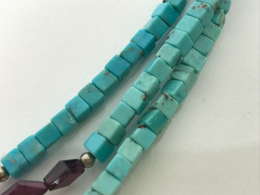 Sterling Silver And Turquoise Bead Necklace [Photo 6]