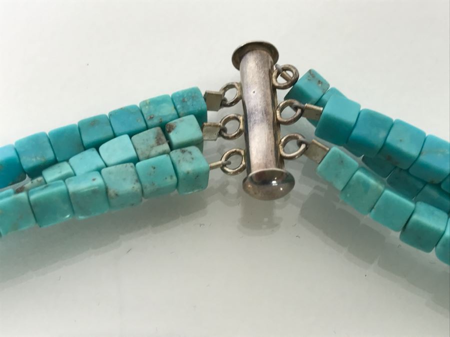 Sterling Silver And Turquoise Bead Necklace [Photo 7]