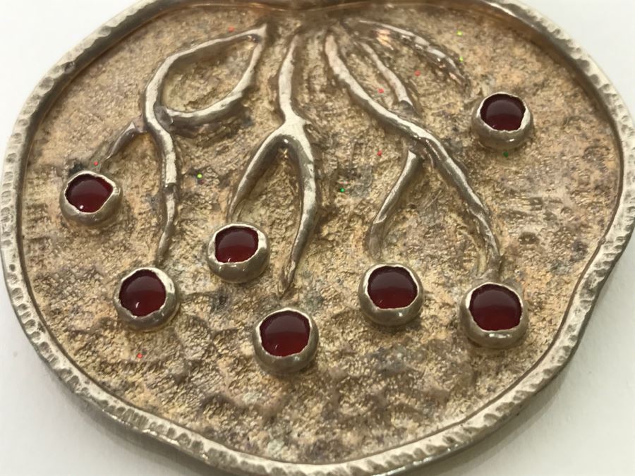 Sterling Silver Pendant And Sterling Silver Bracelet With Multiple Colored Stones 78.7g TW [Photo 6]