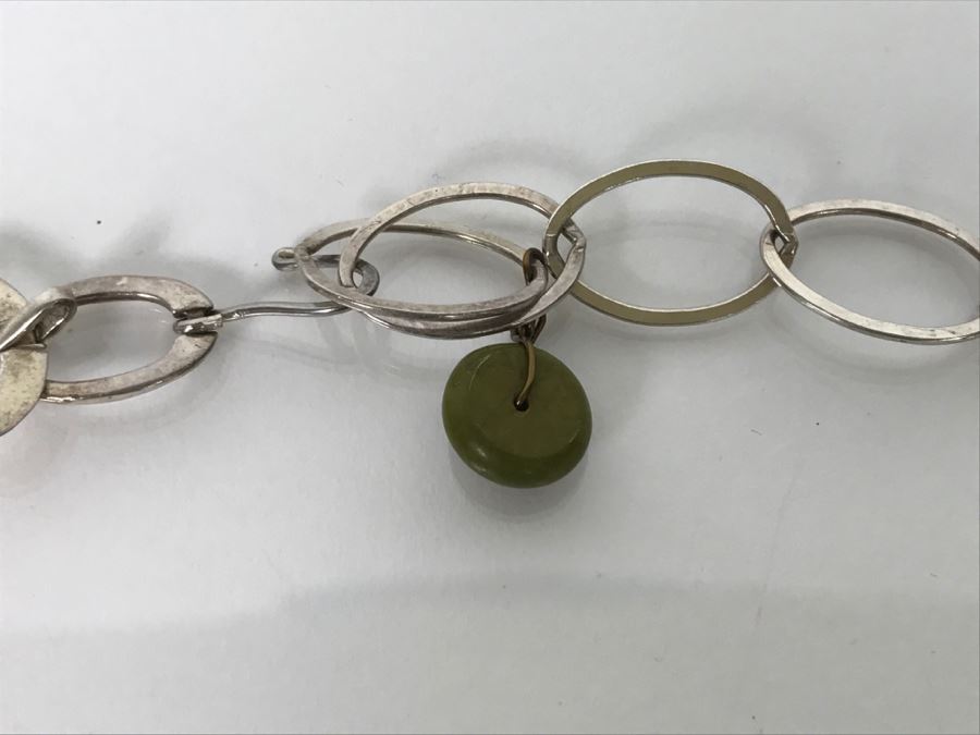 Multi Stone Chunky Necklace With Silver Tone Turtle Pendant [Photo 11]