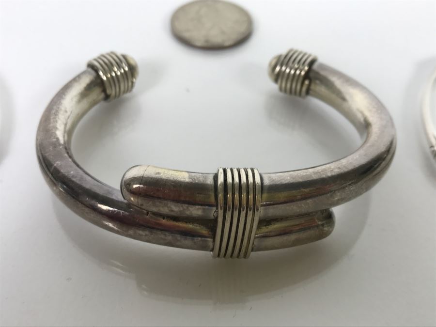 Set Of (6) Sterling Silver Bracelets 118.7g [Photo 3]