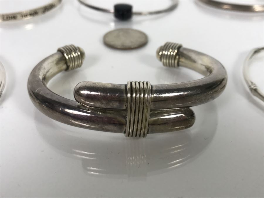 Set Of (6) Sterling Silver Bracelets 118.7g [Photo 2]