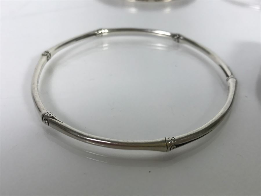 Set Of (6) Sterling Silver Bracelets 118.7g [Photo 4]