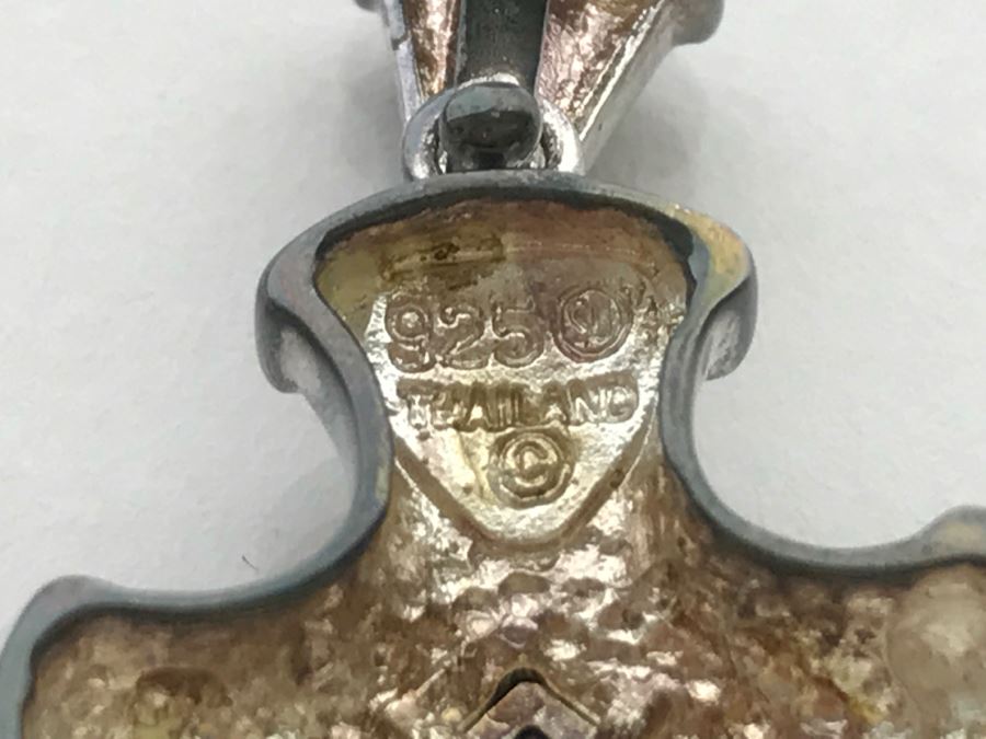 Pair Of Sterling Silver Cross Pendants 18.7g [Photo 7]